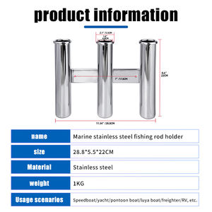 <span class=keywords><strong>Support</strong></span> de <span class=keywords><strong>canne</strong></span> à pêche pour bateau d'exploration, en acier inoxydable à trois sections, résistant au vent et aux vagues - Product Image 6