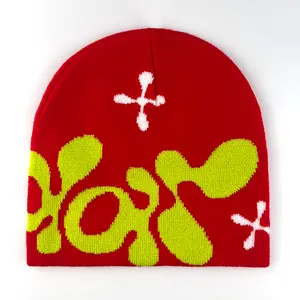 للجنسين محبوك قبعات مخصصة ، جميع أنحاء طباعة شعار قبعة صغيرة ، الشتاء ، نمط جديد