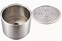 Poêle d'extérieur sans fumée pour bois, foyer portable facile à nettoyer avec cendrier amovible, barbecue, cheminée