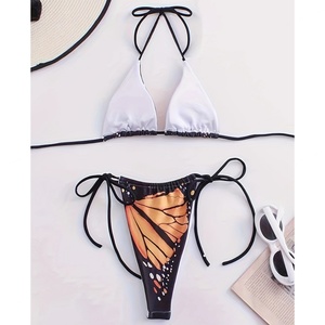 Nuevo Conjunto de Bikini de Dos Piezas con Tirantes Finos y Corte Modesto 2025, de Spandex/Poliéster de Secado Rápido, con Tanga en V, Marca Privada - Product Image 3