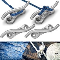 Crampons de quai en aluminium Jenaai, style S, robustes, avec trous de fixation encastrés pour bateaux et kayaks - Fabriqués en Chine