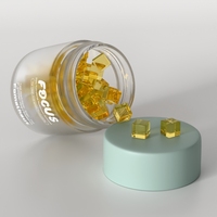 Bouteille de capsule de supplément de pilule en verre transparent givré avec couvercle à vis mat personnalisé