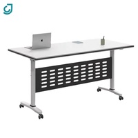 Bureau d'ordinateur de bureau pliant en acier avec table de formation mobile à roues pour la maison, les hôtels et les salles de conférence