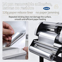 Vinilo PVC Plateado Brillante para Plotter, Fácil de Despegar, Alta Adhesión, Resistente a los Rayos UV, para Publicidad Exterior, Vallas y Letras en Paredes