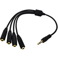 Câbles audio de transmission de données vidéo stéréo haute vitesse de 30cm, 3.5mm à 4 ports, câble audio, répartiteur de casque mâle à mâle