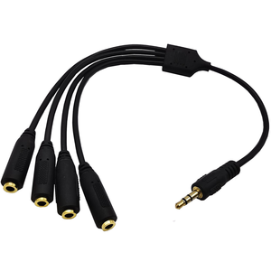 30cm yüksek hızlı 3.5mm 4 Port <span class=keywords><strong>Stereo</strong></span> Video veri iletim ses kabloları ses kablosu erkek kulaklık Splitter Jack - Product Image 5