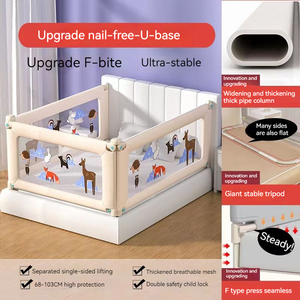 ราวกั้นเตียงเด็กปรับระดับความสูงได้ น้ำหนักเบา พับเก็บได้ ป้องกันการตก สำหรับเด็กอายุ 0-3 ปี - Product Image 5