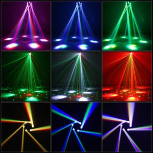 DJ Lights 6 Arm Bee Eyes LED Beam Moving Head Light avec R G Laser Effects DMX Éclairage de scène <span class=keywords><strong>pour</strong></span> Disco Music Dance Party - Product Image 6