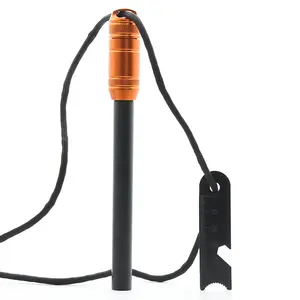 Bushcraft Étanche Capsule Métal Feuerstarter Ferrocerium Allume-feu avec Multi Outils Schaber