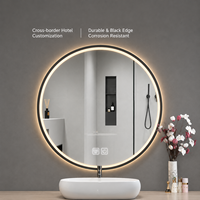 Meuble-lavabo mural moderne avec double vasque, miroir LED et meuble sous-vasque pour salle de bain