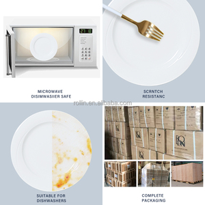 Platos blancos Juegos de platos clásicos <span class=keywords><strong>Vajilla</strong></span> de cerámica Catering Platos de restaurante al por mayor - Product Image 2