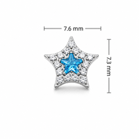 Piercing de Titanio ASTM F136 con Estrella y Circonita Cúbica, Labret de Base Plana para Nariz, Lengua y Oreja, Joyería de Moda para Mujer