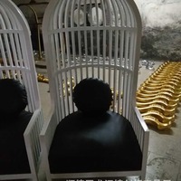 Vente directe usine – Chaise de princesse ajourée de style chinois, en bois massif, dossier haut, style cage à oiseaux, mobilier commercial pour hôtel