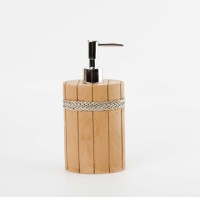 Ensemble d'accessoires de salle de bain 4 pièces en résine, design moderne et luxueux, motif grain de bois imitation, détails en corde tressée argentée, facile à nettoyer, pour la maison