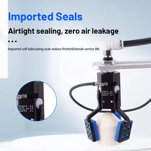 Pinza Robótica Neumática de 3 Mandíbulas Mini J1060 con Almohadillas de Silicona Antideslizantes y Ranura para Interruptor Magnético - Product Image 4