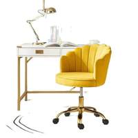Chaise de bureau pivotante moderne avec réglage en hauteur, pieds en chrome doré, chaise élévatrice en forme de fleur - Prix d'usine, chaise de travail de loisirs