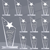 Trophée personnalisé en acrylique multi-styles (1 pièce) avec support, plaque de reconnaissance pour employés, cadeau de remerciement pour départ à la retraite