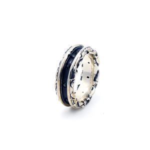 Bague européenne en argent CZ 925 pour homme, bague noire, Unique - Product Image 4
