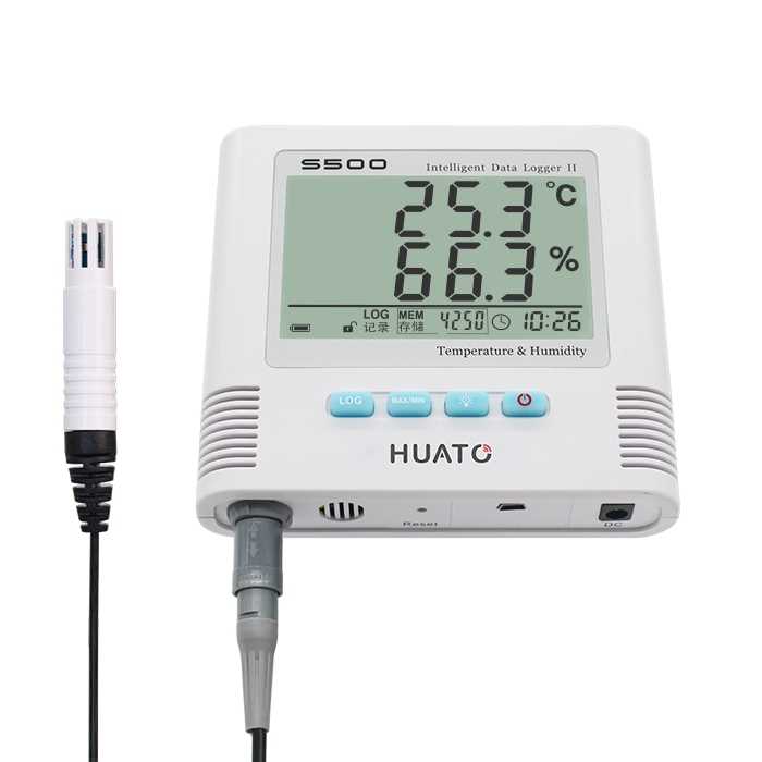 Temperature and Humidity Data Logger with external probe for electrical ...
