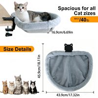 Lit de bureau pour chat, hamac en peluche pour chat, pliable, à clipser sur le bureau, adapté à divers ordinateurs de bureau