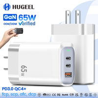 Harga Pabrik Charger USB C GaN 65W PD Pengisian Cepat Adaptor Perjalanan UK US untuk Ponsel Samsung Laptop Kit Charger Tipe C