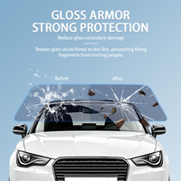 Film de protection auto-cicatrisant pour vitres de voiture, anti-grêle, anti-éclats de pierres, haute clarté, faible opacité