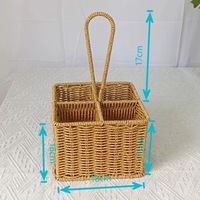 Panier de rangement de cuisine transfrontalier, panier à couverts, organisateur de bureau, boîte de rangement portable pour cosmétiques en PP