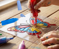 Peinture artistique EABOR 3ml non toxique en plastique PE pour attrape-soleil, couleurs Pantone personnalisées disponibles, peinture DIY pour vitraux
