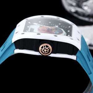 Trendy High End Popular <b>Watch</b> White Ceramic Case <b>Rubber</b> Strap Tourbillon <b>Watch</b> Business Men's <b>Watch</b> - Product Image 5