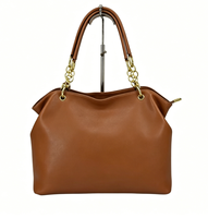 Sac fourre-tout hobo en cuir véritable pour femme avec chaîne, sac à bandoulière de haute qualité, vente en gros, tendance bureau, designer OEM ODM