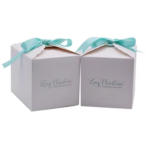 Scatola regalo regalo stampata personalizzata scatola di imballaggio ambientale confezione festiva Cupcake scatola di cioccolato dolce caramelle con nastro