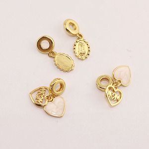 CZ8919 Torre Eiffel de oro de 18 quilates y esmalte de maleta multicolor helado plátano mariquita doble Triple fianza gota colgantes encantos - Product Image 6