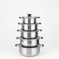 Vente directe d'usine, ustensiles de cuisine en acier inoxydable, ensemble de 10 casseroles, ensemble de casseroles de cuisine, ensemble de casseroles