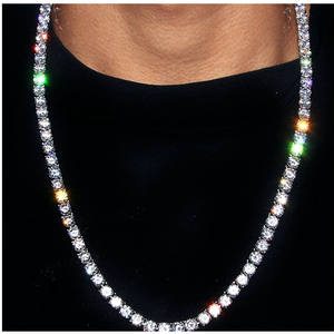Brilliant Cut 6mm Lab Grown Diamond Tennis Chain <b>Necklace</b> 10K 14K 18K Gold IGI Certified Hip Hop Jewelry - Product Image 5
