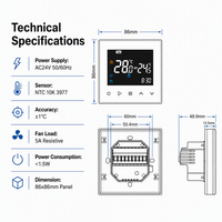 Termostato Inteligente WiFi para Unidad de Compresor DX, Controlador de Temperatura para Aire Acondicionado HVAC con Control Remoto por Aplicación Tuya