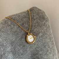 Montre pendentif quartz femme luxe vintage, montre de poche forme fer à cheval, longue chaîne pull