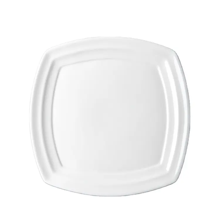 Chaoda 8-14 дюймов надежный поставщик уникальный дизайн Праздничный отель сервировочная тарелка четыре угла квадратные белые фарфоровые тарелки