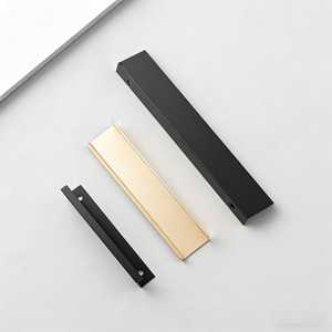 Gagang Kabinet Dapur dari Aluminium Alloy, Model <span class=keywords><strong>Finger</strong></span> Edge Pull Tersembunyi, Sudut Siku, Profil Kabinet Aluminium - Product Image 1