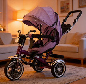 Triciclo Infantil Multifuncional de 3 Ruedas, Plegable, con Música y Luces, Venta al Por Mayor de Fábrica China, Triciclos para Bebés - Product Image 1