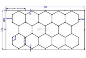 Luces de garaje hexagonales brillantes para gimnasio, tienda, sótano, coche, detalle, iluminación de estudio Hexcal, sistema de 14 rejillas - Product Image 6