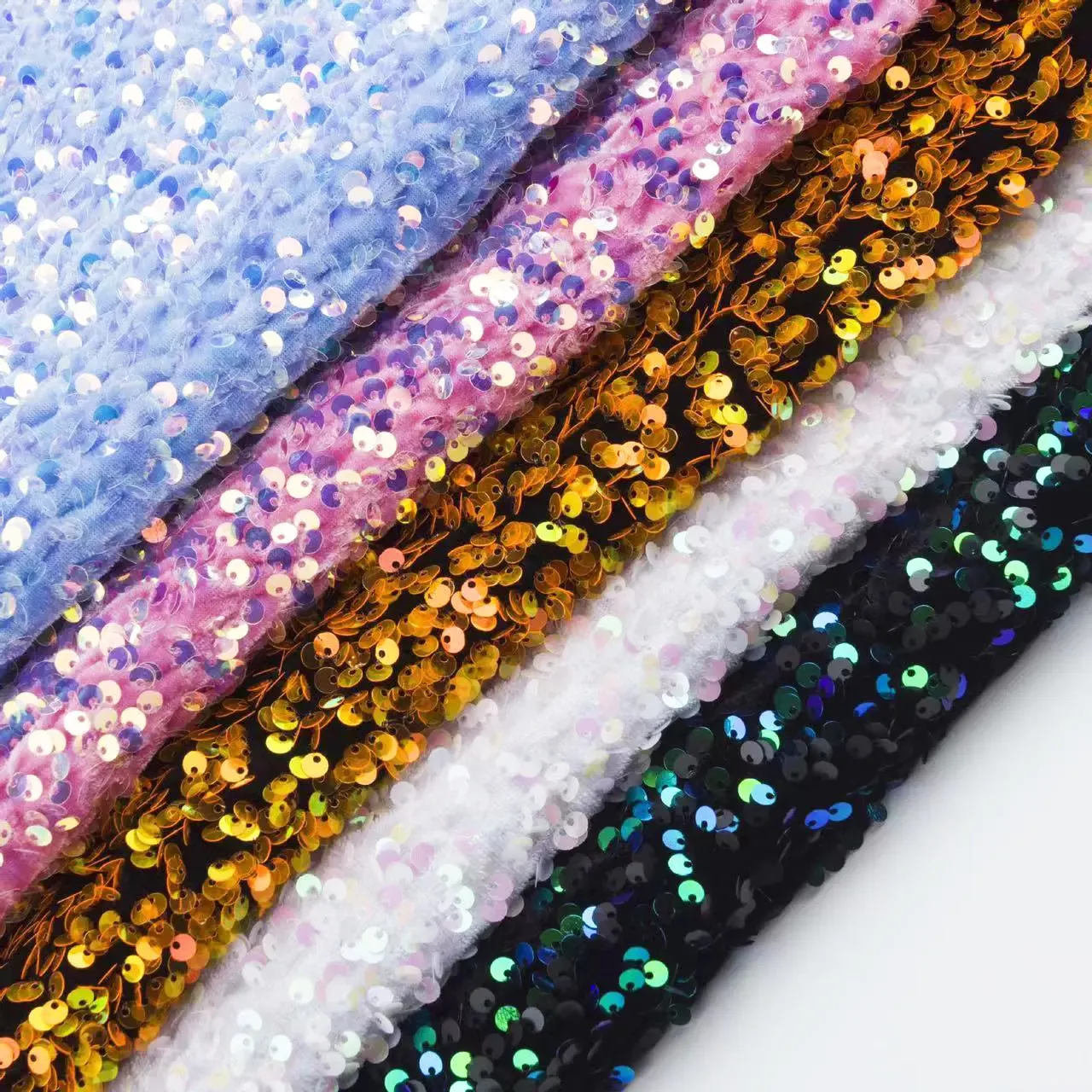 Thiết Kế Mới Và Nhà Máy Cung Cấp Ren Vải Chất Liệu Thêu Với Sequins Nhung Sequin Ren Vải