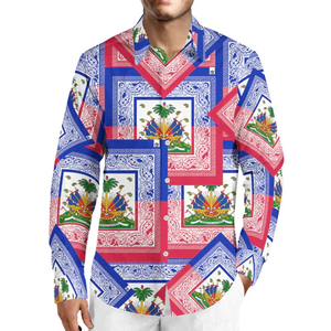 Polos de poliéster 100% de alta calidad para hombre, manga larga, impresión Digital 3D, logotipo de ciudades de país en la <span class=keywords><strong>bandera</strong></span> de Haidi, camisa hawaiana - Product Image 2