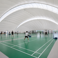 Membrane architecturale tendue pour dôme sportif, matériau de toiture en tissu enduit de PVC pour arène de football à grande portée