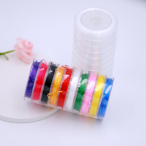 เชือกยางยืดคริสตัลสีขนาดเล็ก 0.8 มม. ด้ายร้อยลูกปัดแบบแบน อุปกรณ์งานฝีมือ DIY รูปทรงกลม อุปกรณ์ถักมือ - Product Image 3