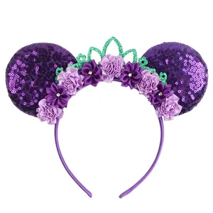 Flowers Crown Girls Hairbands Colorful Sequins Princess Hair Accessories Headbands For kids