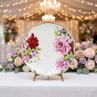 Assiettes de mariage en porcelaine fine, design personnalisé, bord doré, assiette de dîner de luxe en porcelaine pour mariage