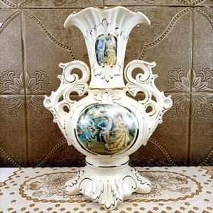 European-style large <b>vase</b> flower arrangement <b>ceramic</b> gold-plated pomegranate porch living room decoration binaural <b>vase</b> luxury - Product Image 6