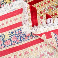 YILONG 183x274cm motif de rose rouge tapis noué à la main tapis chinois en soie fait main