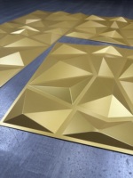 Panneaux muraux 3D en PVC à installation rapide 3D doré mat pour carreaux muraux Revêtement mural flexible 50*50cm pour la décoration intérieure