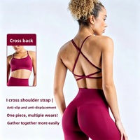 Soutien-gorge de yoga pour femme à maintien élevé et dos croisé, construction sans couture, effet push-up, mélange doux de Spandex/Nylon pour un confort optimal